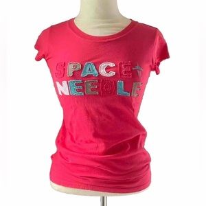 Seattle Space Needle Patchwork‎ Letter Tee Embroidered Space Needle